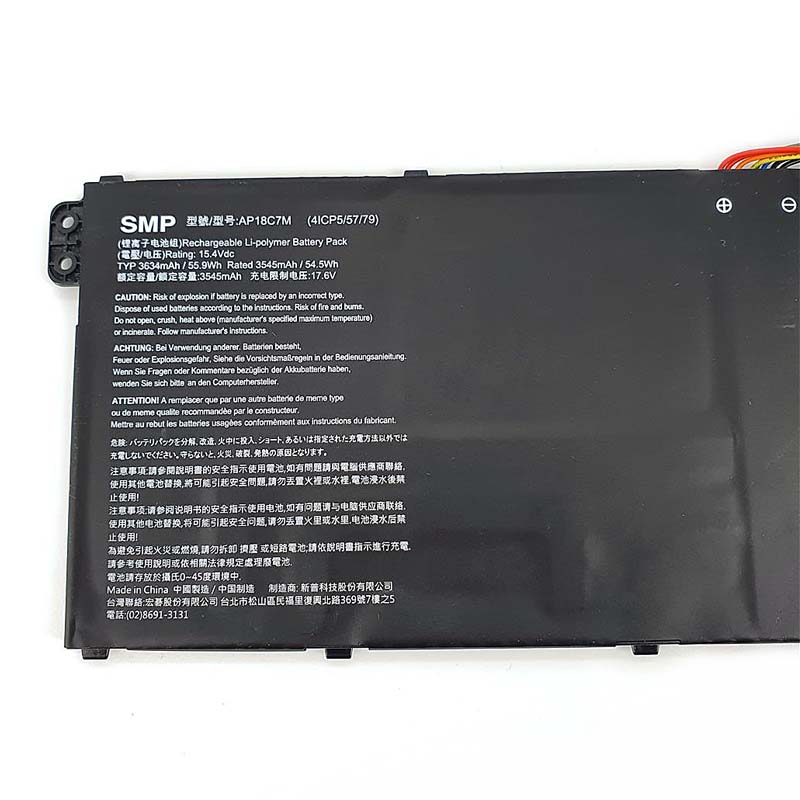 3634mAh 55.9Wh 4-Zellen Acer Spin 3 SP313-51N-727Z Akku