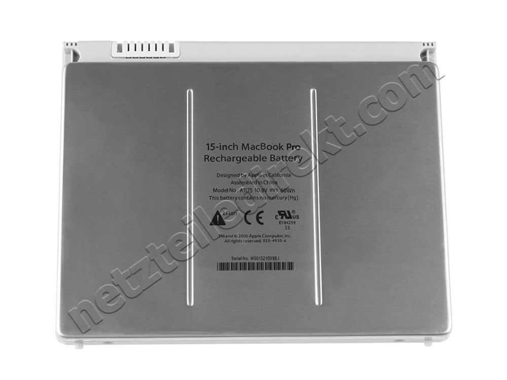 60Wh MacBook Pro 15 MA464ZH/CTO MA895CH/A MA609CH/A MB134X/A Akku