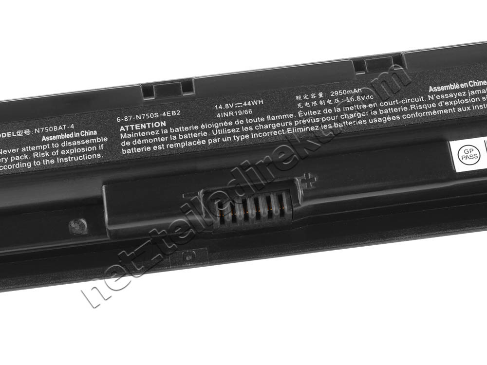 Original 2950mAh 44Wh 4 Zellen Clevo N750S N750WU N750BAT-4 Akku