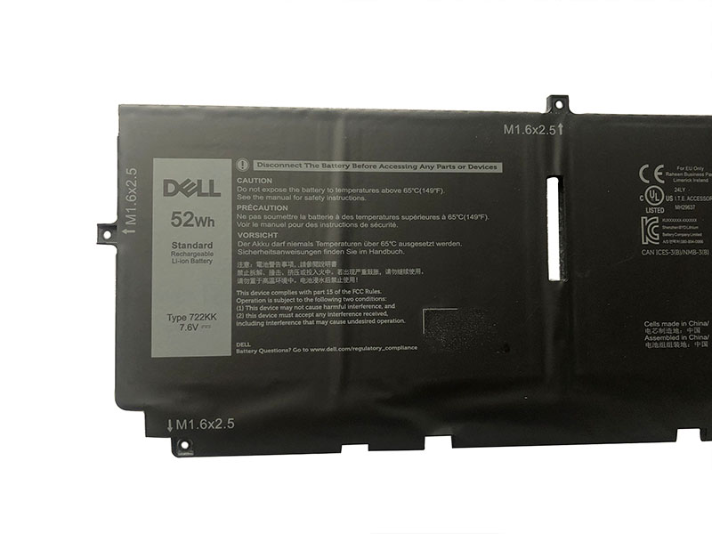 Original 6500mAh 52Wh 4 Zellen Dell XPS 13 9300 Akku