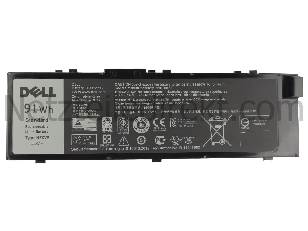 6 Zellen 91Wh Dell Precision 7510 P53F P53F001 Akku