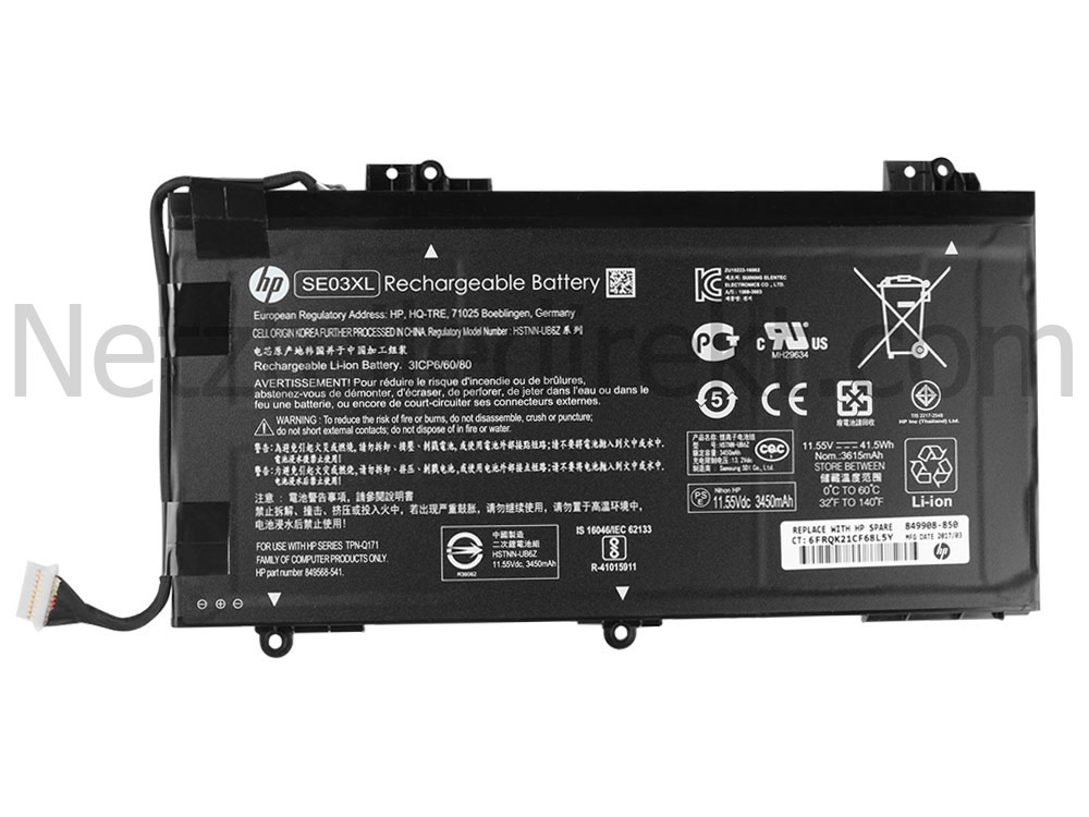 3450mAh 41.5Wh 3 Zellen Akku HP 849568-421 849908-850 849988-850