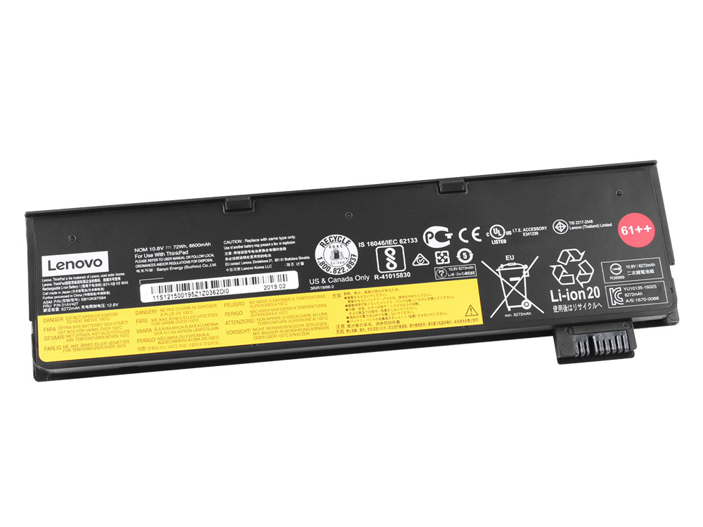 6600mAh 72Wh 6 Zellen Lenovo ThinkPad T580 20L9 Akku