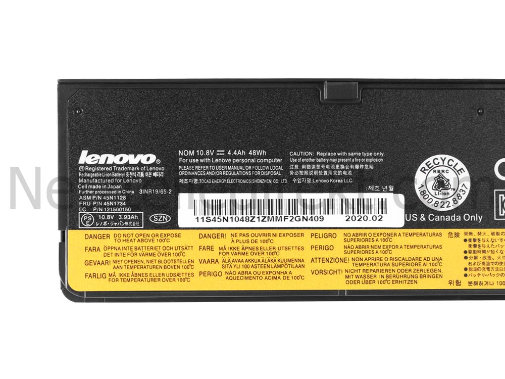 48wh Lenovo 45N1134 45N1137 121500148 Akku