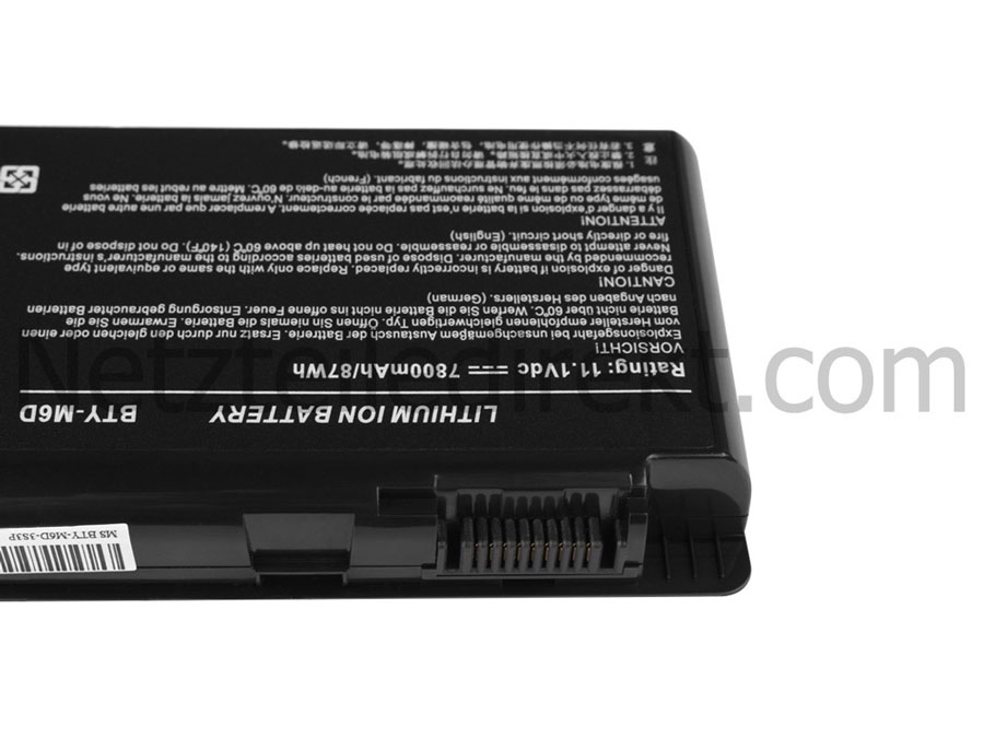 7800mah MSI GX70 Destroyer MS-176K Serie Akku