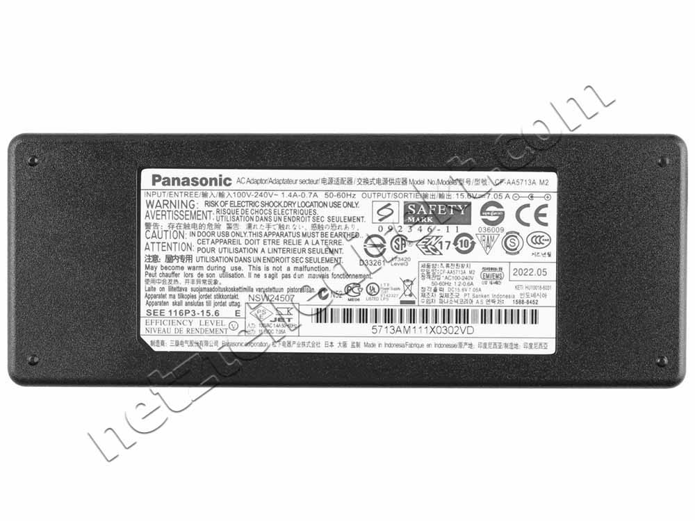 110W 15.6V 7.05A Panasonic Toughbook CF-54MK2 CF-54A5900BM Netzteil