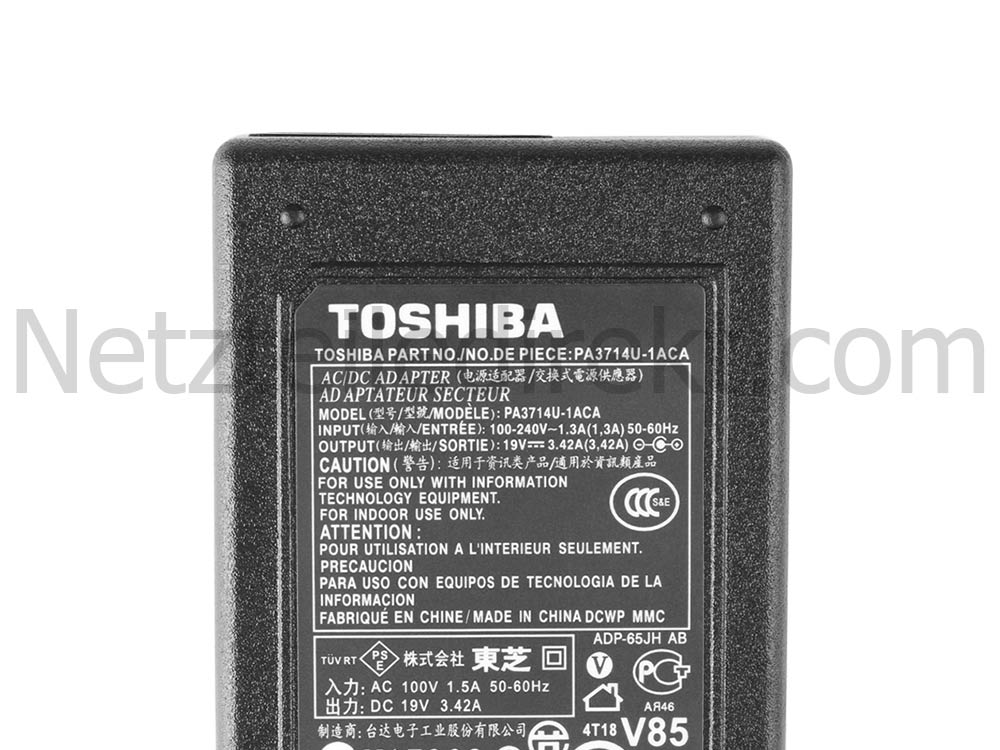 19V 3.42A Toshiba Satellite Pro L830 L830-10G L830D Notebook Netzteil