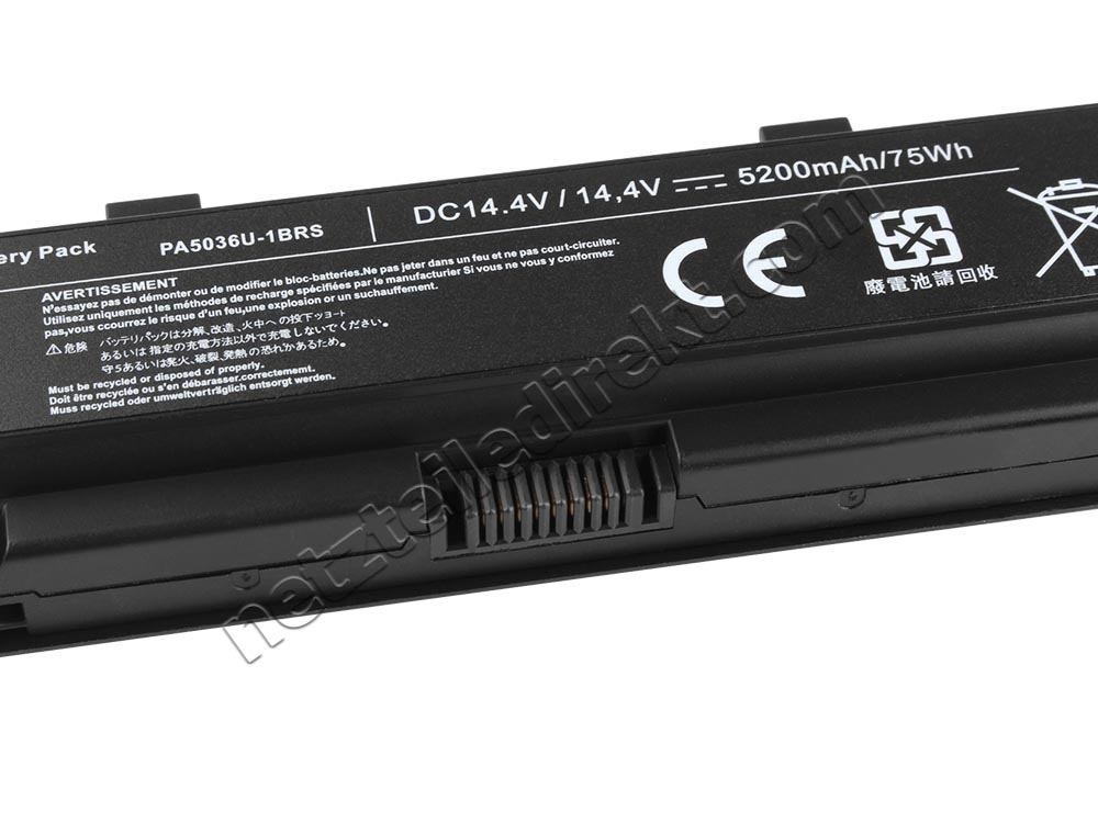 5200mAh 75Wh Toshiba Qosmio X70-A-L5S X70-A-12X Akku